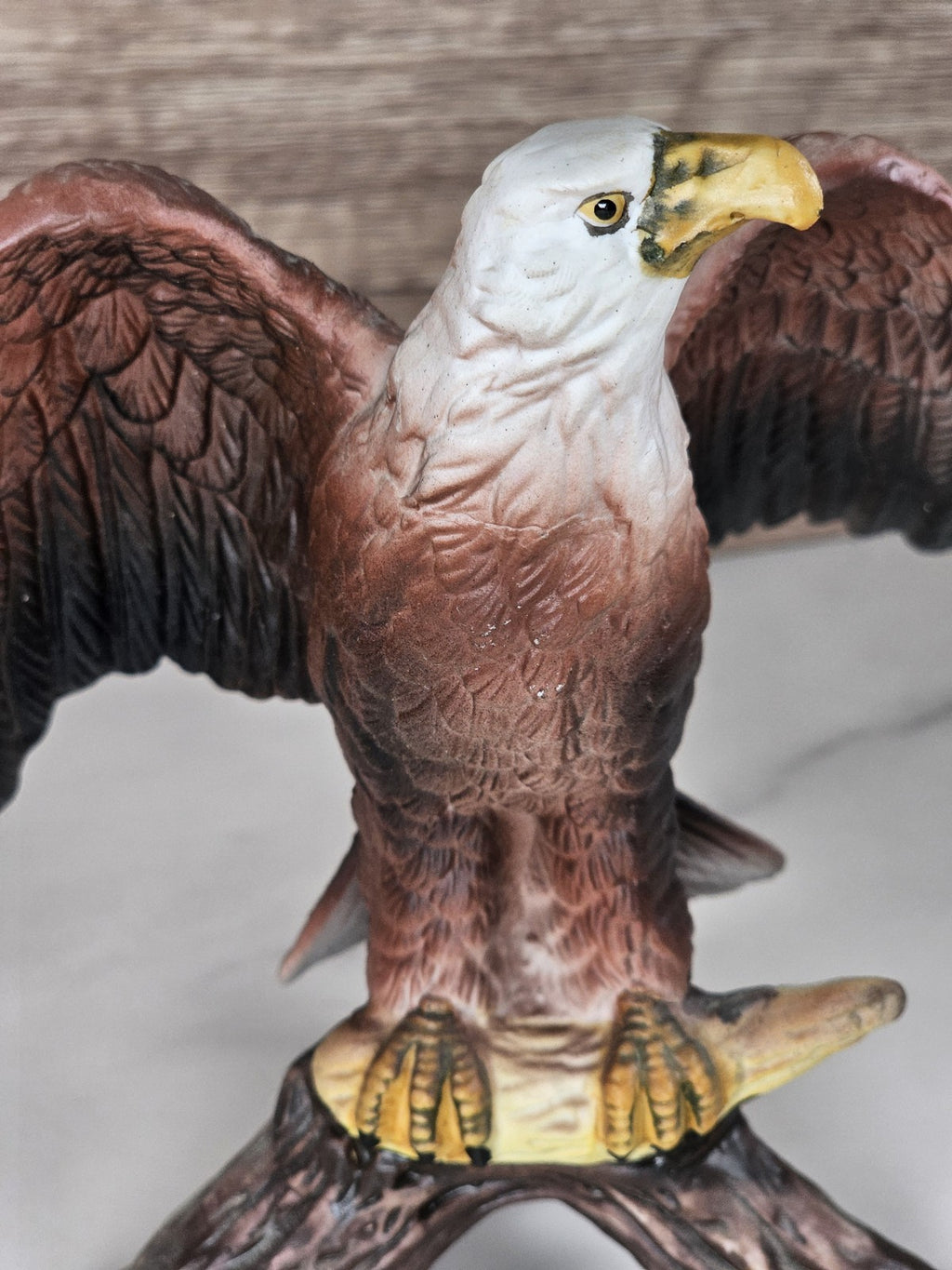 Vintage Bald Eagle Figurine – Majestic Resin Sculpture – 6¼” Tall