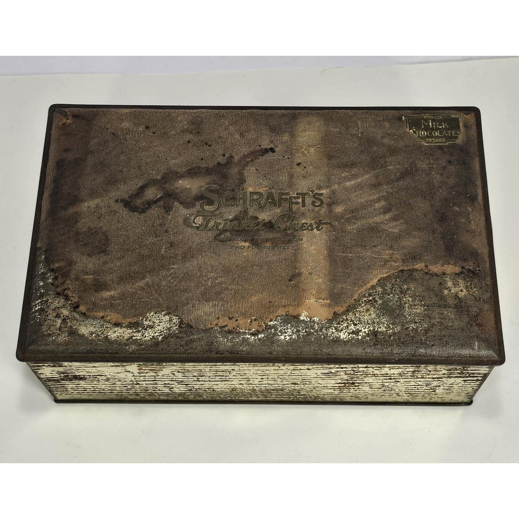 Schraffts Chocolate Tin Trinket Chest Vintage Advertising Box