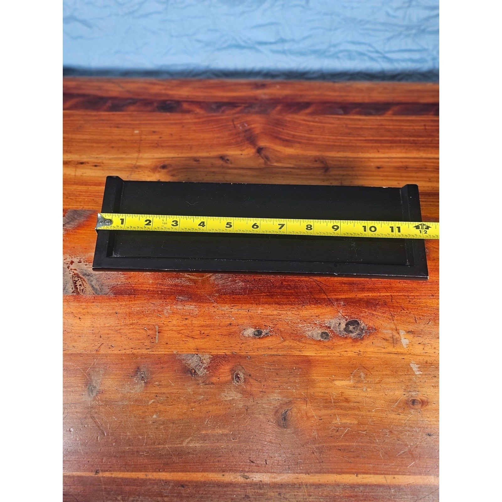 Vintage Black Wall Shelf – Decorative Floating Display Shelf 12" x 4" x 3"