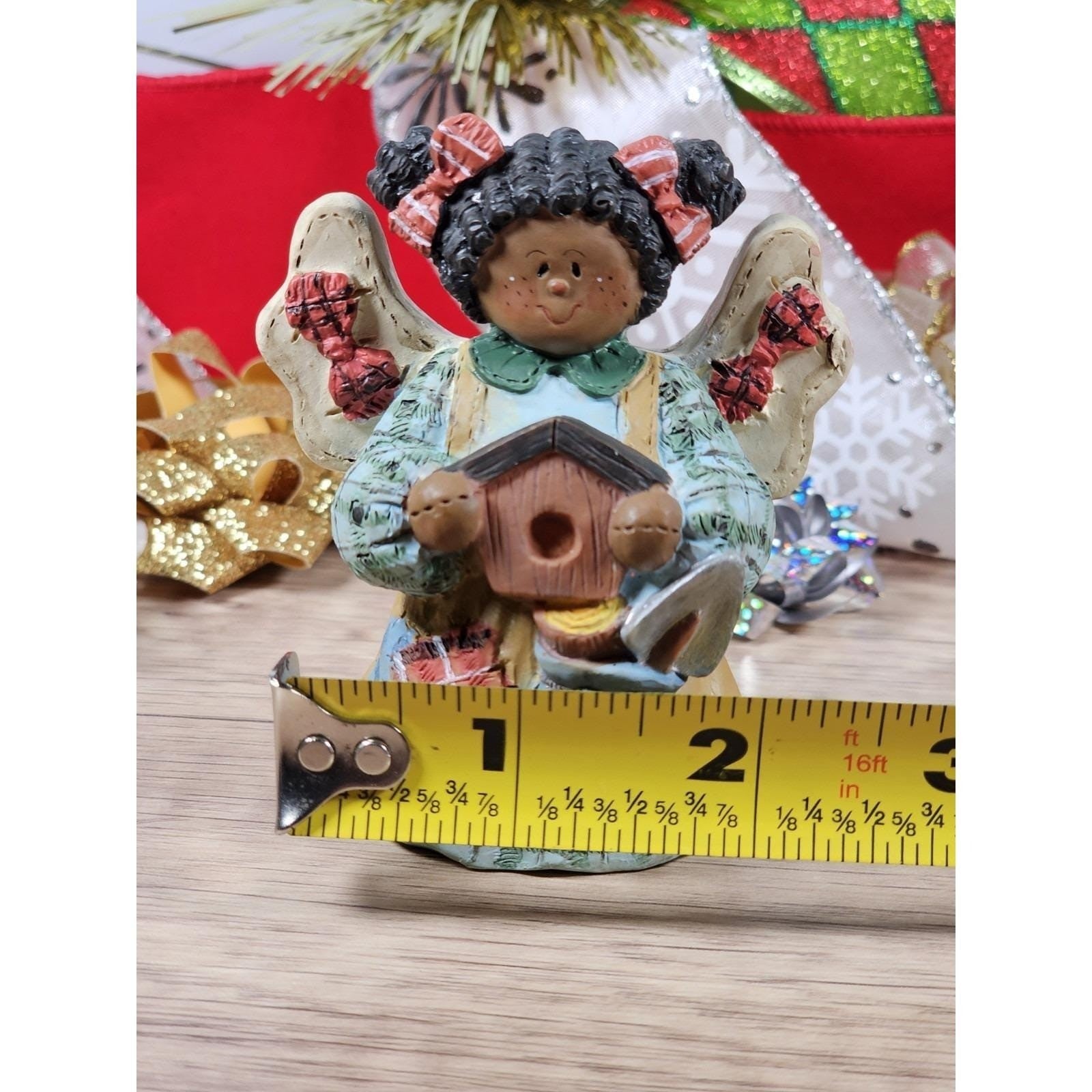 Angel Figurine Birdhouse 1990s Vintage Mini Holiday Decor