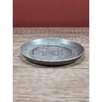 Vintage Aluminum Coaster Set of 3 Embossed D Monogram 3 3/8 Inch
