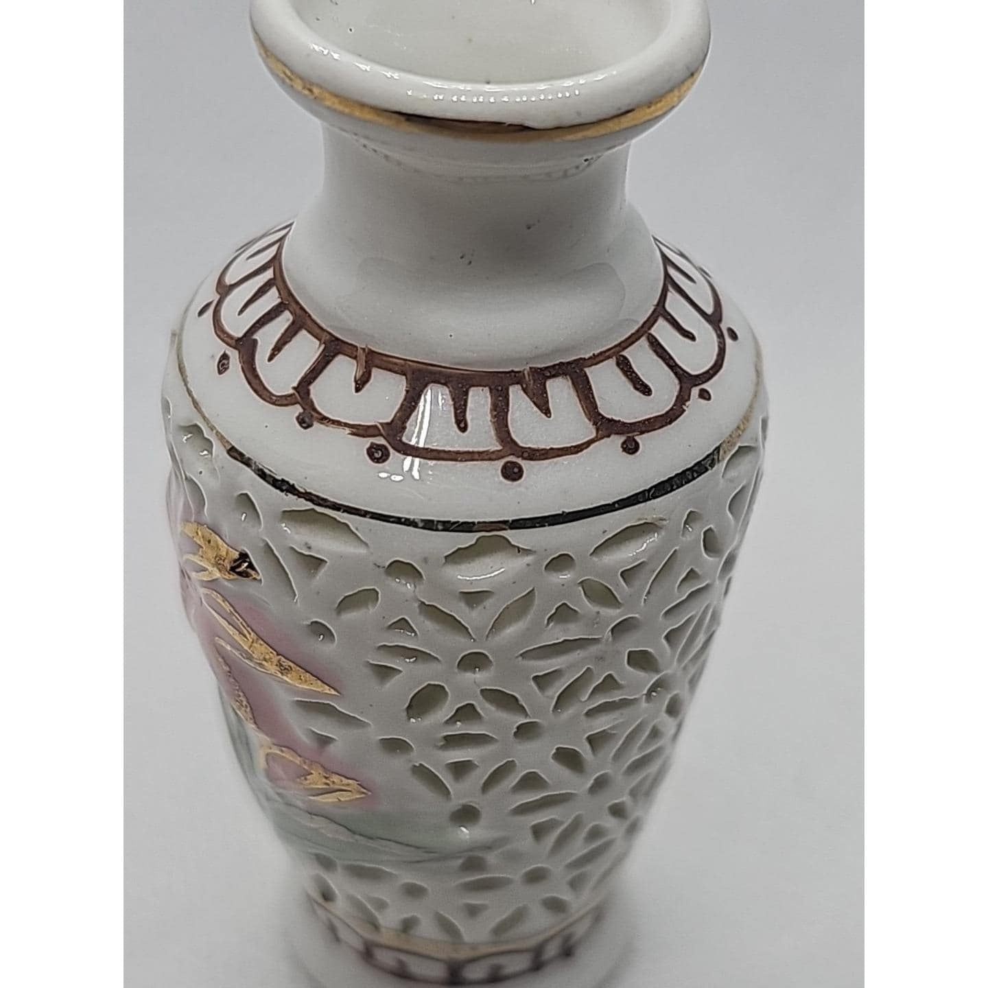 Vintage Porcelain Miniature Vase Lily Flower 2.5 Inch