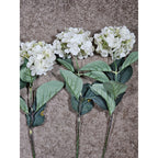Vintage Artificial Hydrangea Flowers Set of 4 White Floral Stems