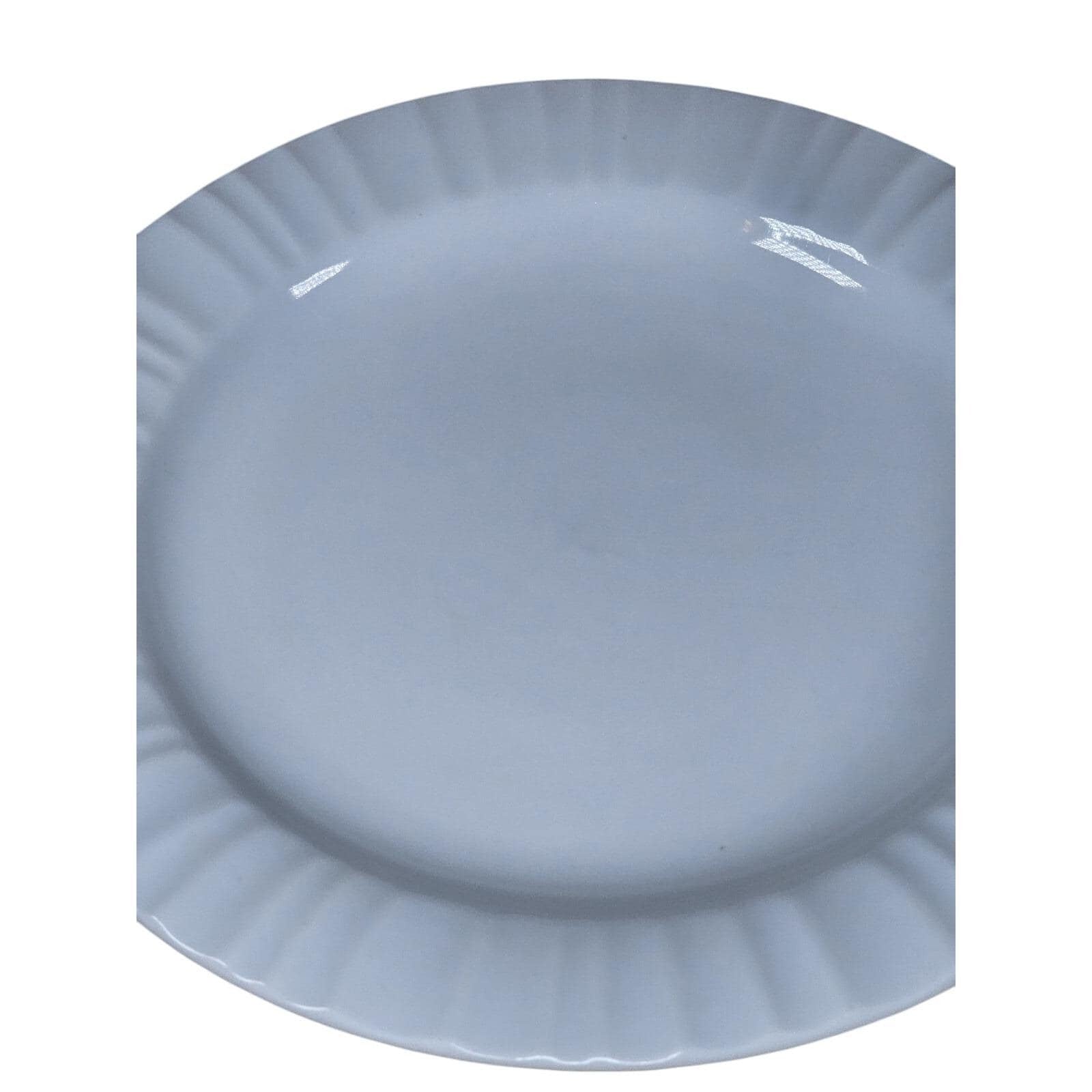 CorningWare French White Ribbed Plates Set of 2 8.25 Inch Salad Plates