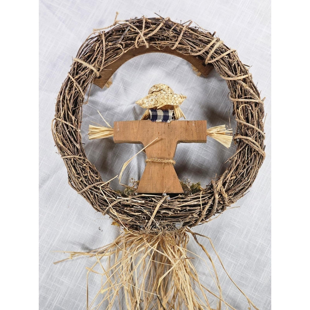 Rustic Autumn Harvest Welcome Wreath | Fall Door Decor with Pumpkins & Foliage