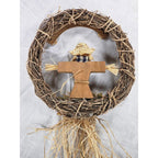 Rustic Autumn Harvest Welcome Wreath | Fall Door Decor with Pumpkins & Foliage