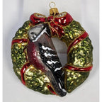 Vintage Hand Blown Glass Bird Wreath Christmas Ornament