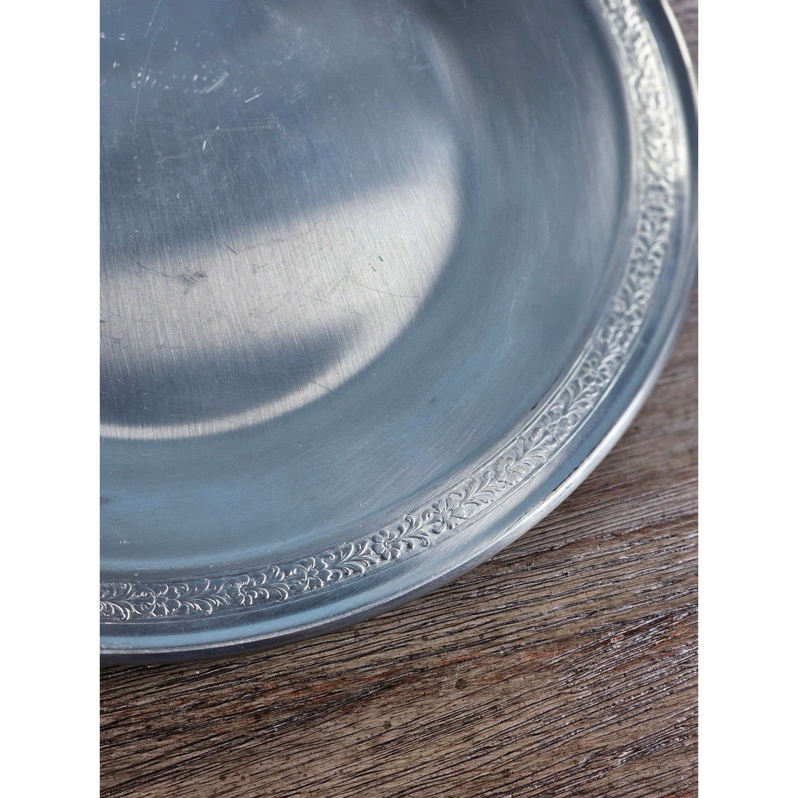 Vintage Towle Newburyport Pewter Bowl 10 Inch Floral Rim Serving Dish