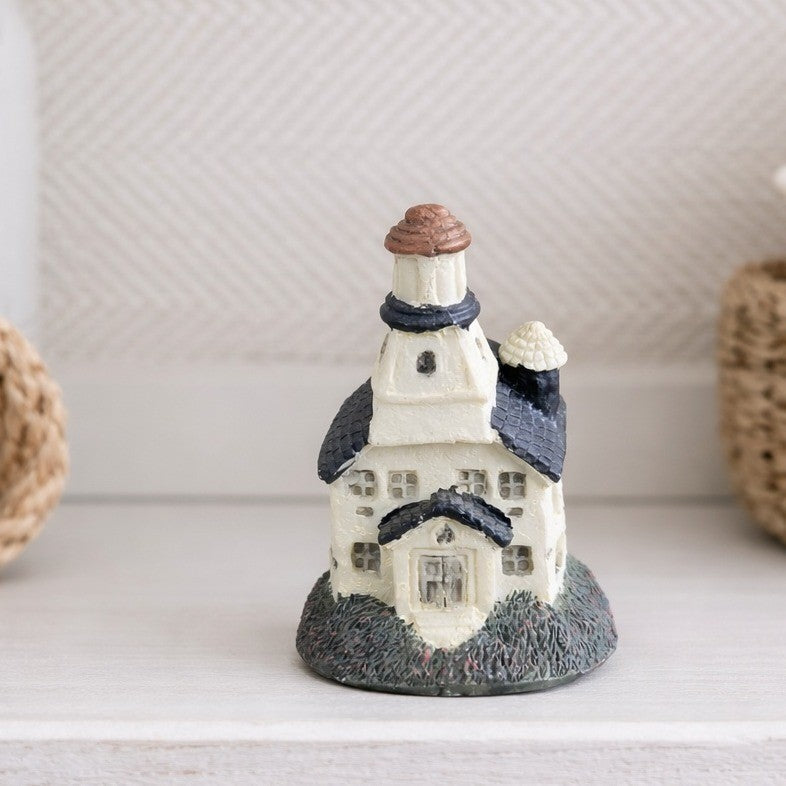 Vintage Lighthouse House Figurine Mini Coastal Decor Resin Nautical