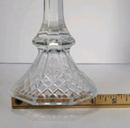 Set of 2 Vintage Crystal Diamond-Pattern Octagon Candlestick Holders 7.5″ x 4″