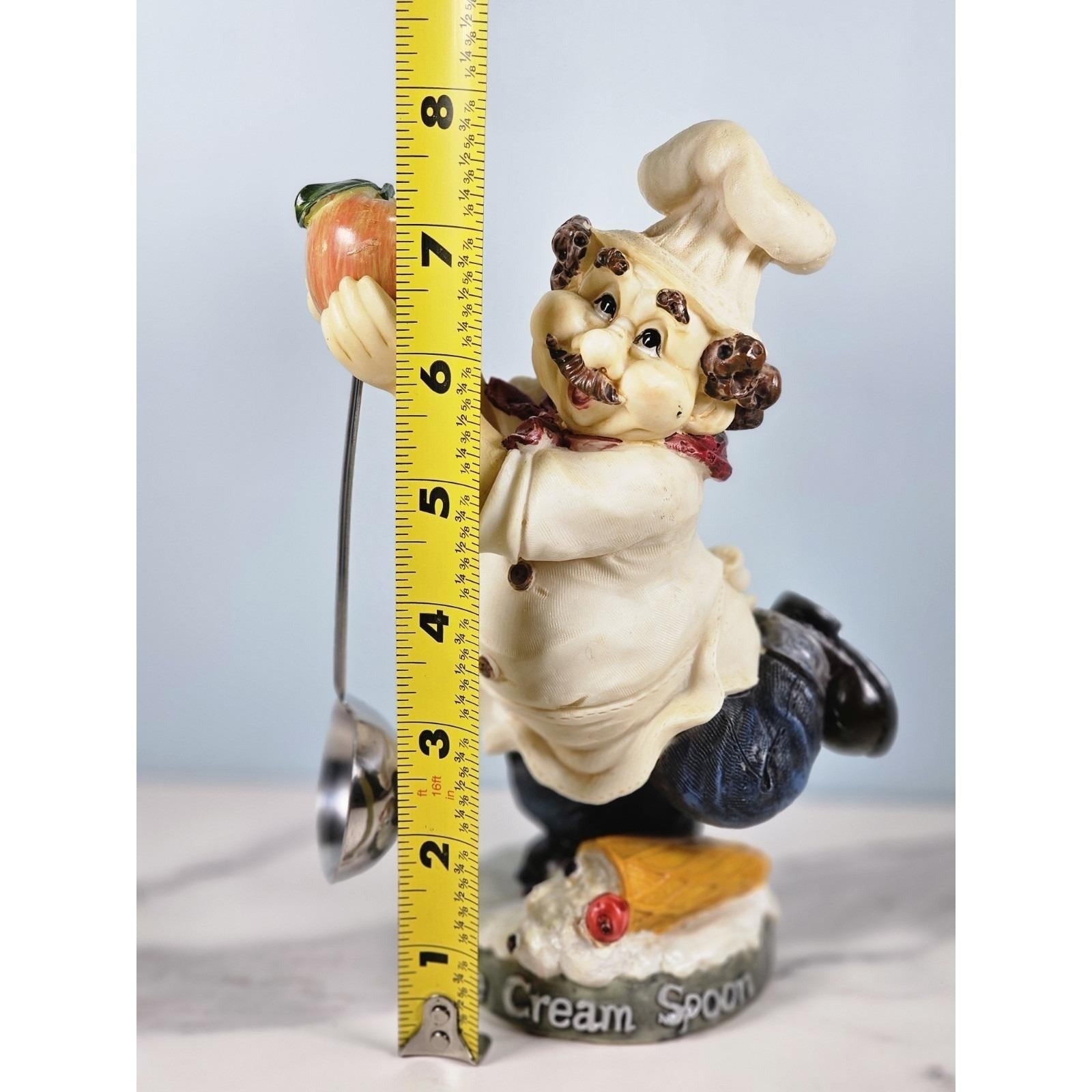 Italian Baker Figurine "Ice Cream Spoon" – Vintage Kitchen Decor – 8" Tall