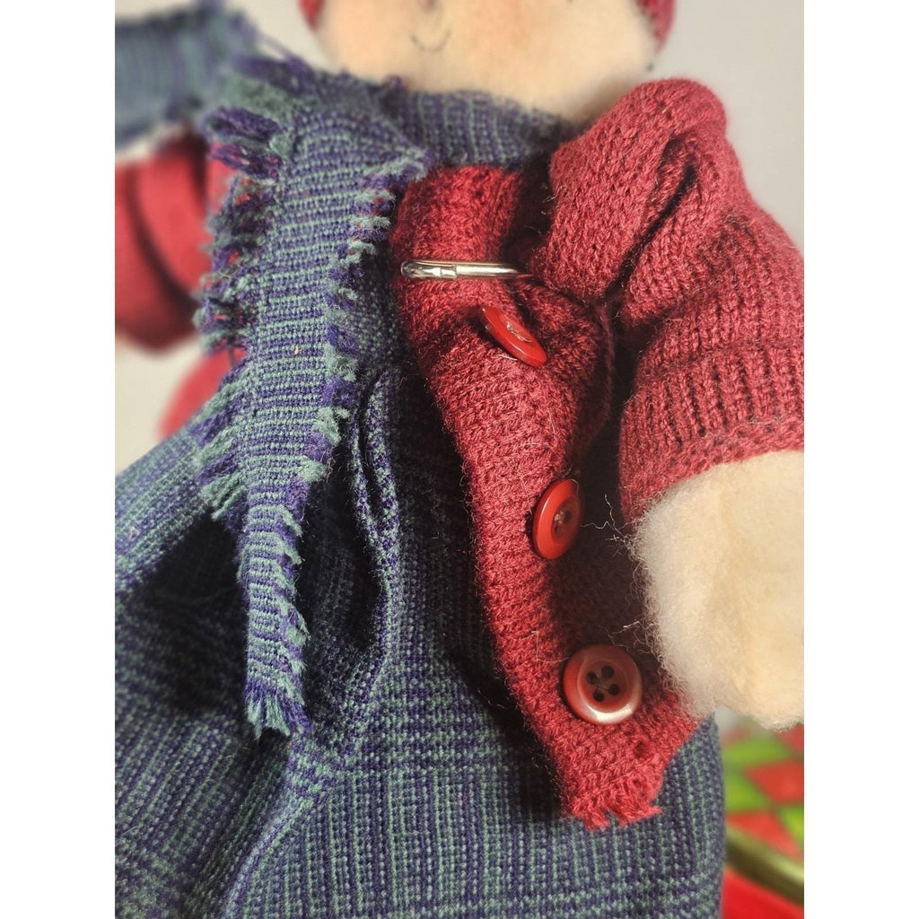 Vintage Snowman Plush Figure Crazy Mountain Imports 11 Inch