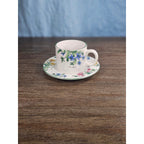 Vintage Majesticware Geranium Cup & Saucer Set by Sakura Floral Stoneware