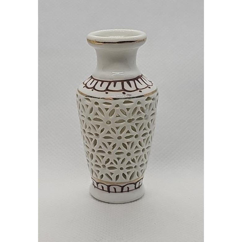 Vintage Porcelain Miniature Vase Lily Flower 2.5 Inch