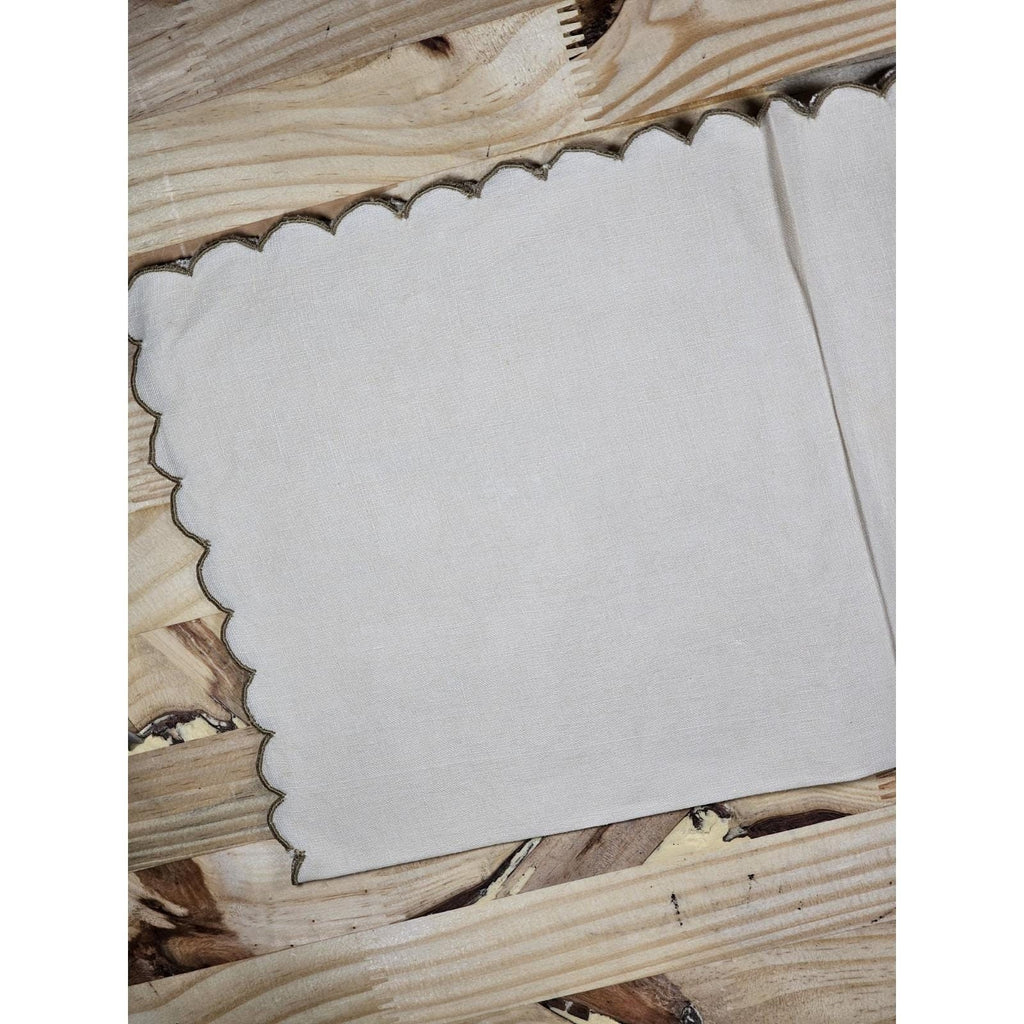 Vintage 1940s Linen Napkin Floral Cutwork Embroidery 16" Square