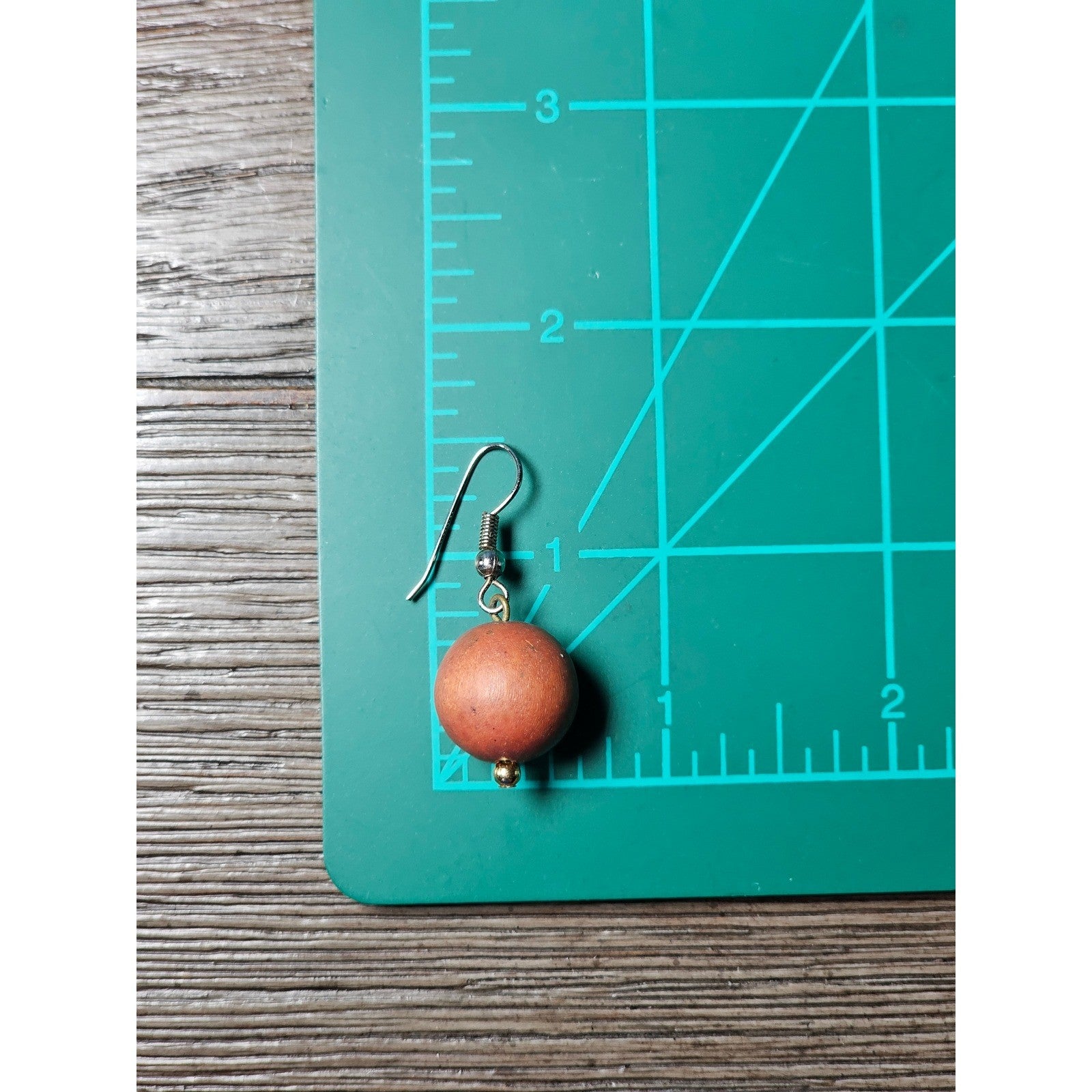 Vintage Coral-Tone Bead Drop Earrings | Simple Dangle Earrings