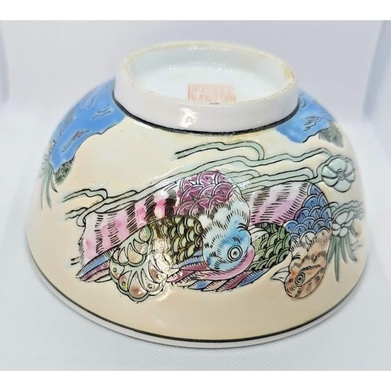 Antique Chinese Famille Rose Bowl Tongzhi Mark Lotus Mandarin Ducks