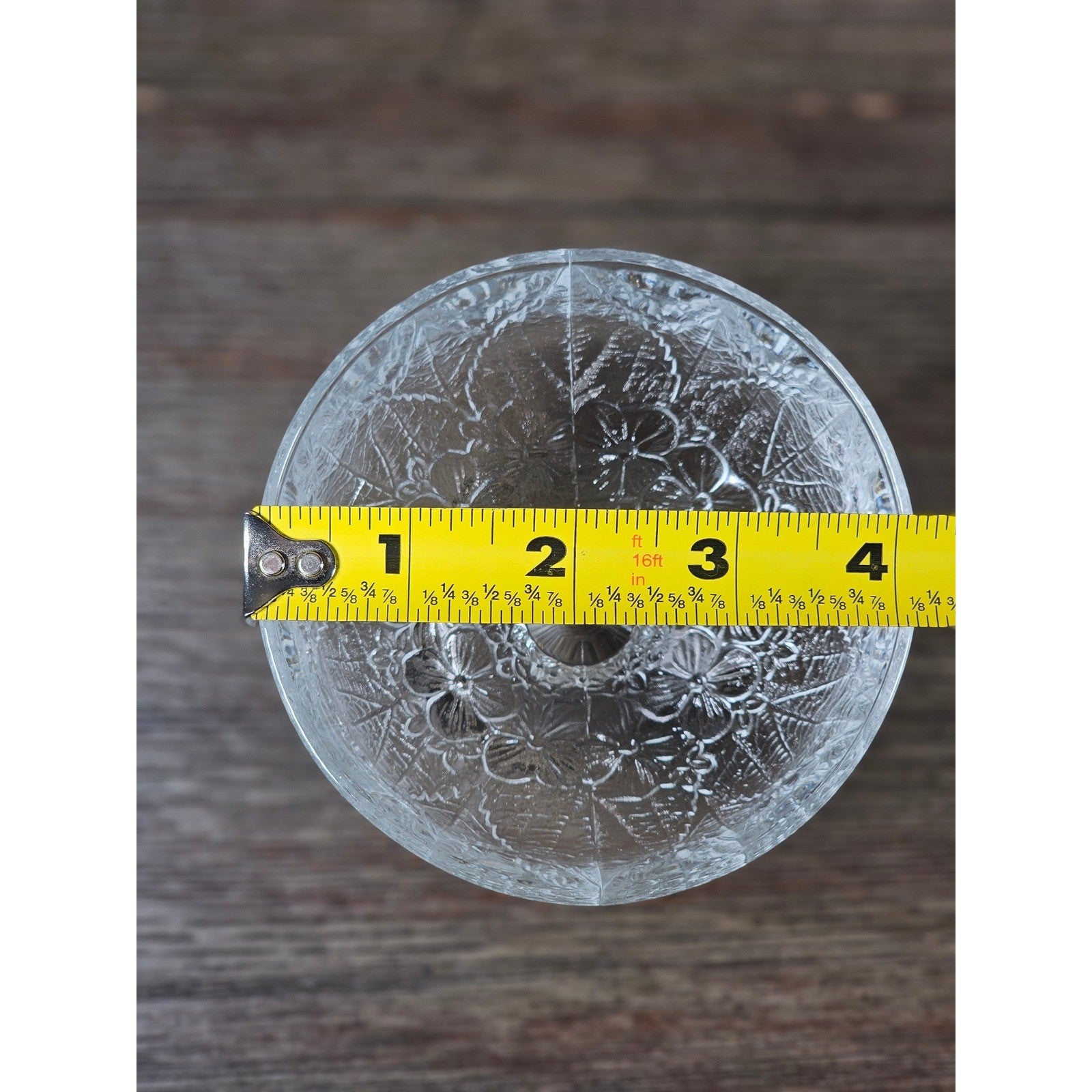 Vintage Pressed Glass Dessert Cups Set of 2 Leaf and Flower Footed Bowls