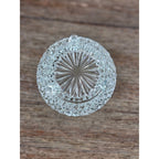 Vintage Cut Glass Footed Bowl 3x3 Diamond Pattern Trinket Dish