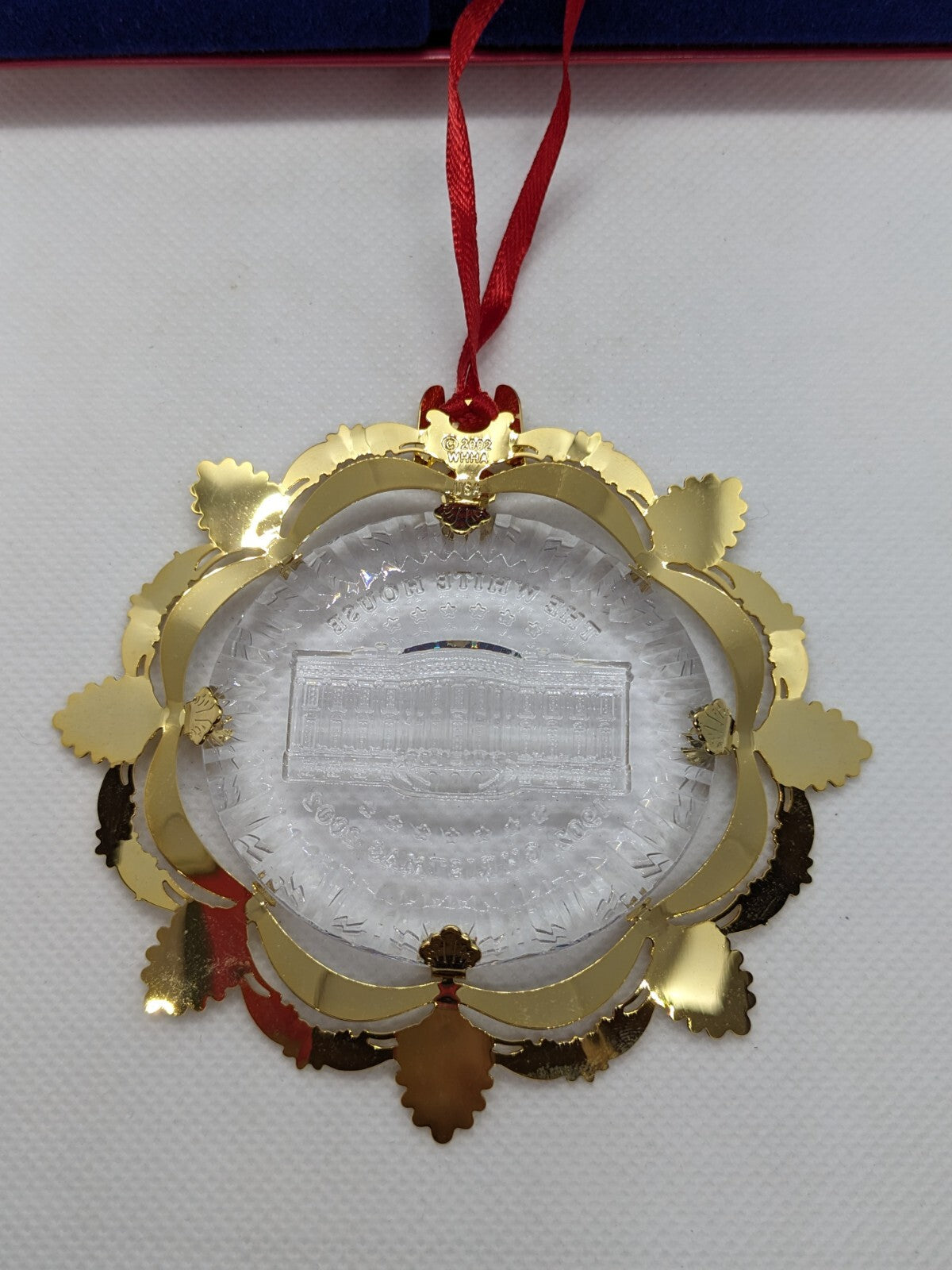 2002 White House Historical Association Christmas Ornament Gold-Plated Keepsake