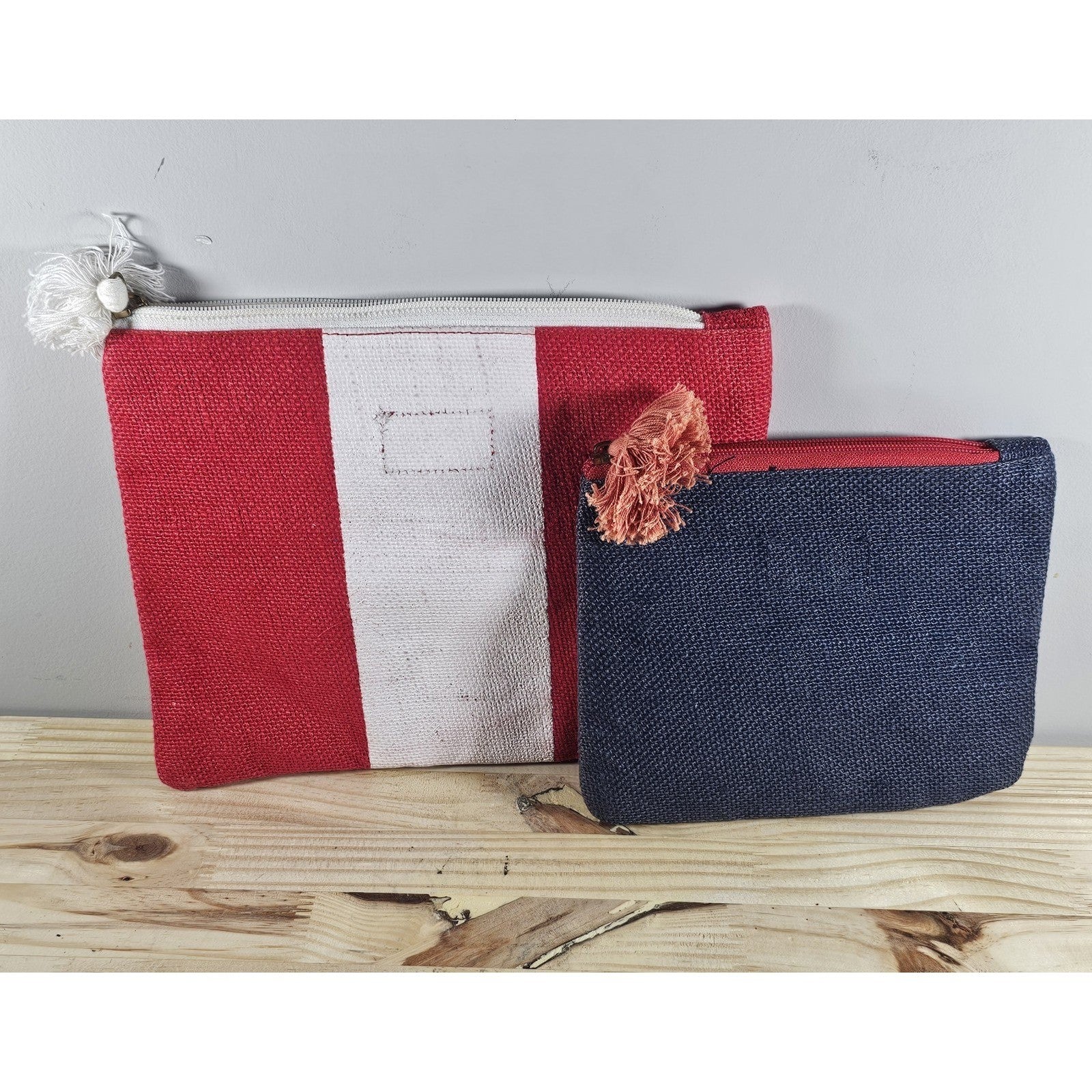 Mud Pie Sea Icon Anchor Cosmetic Case & Jute Carryall Bag Set of 2