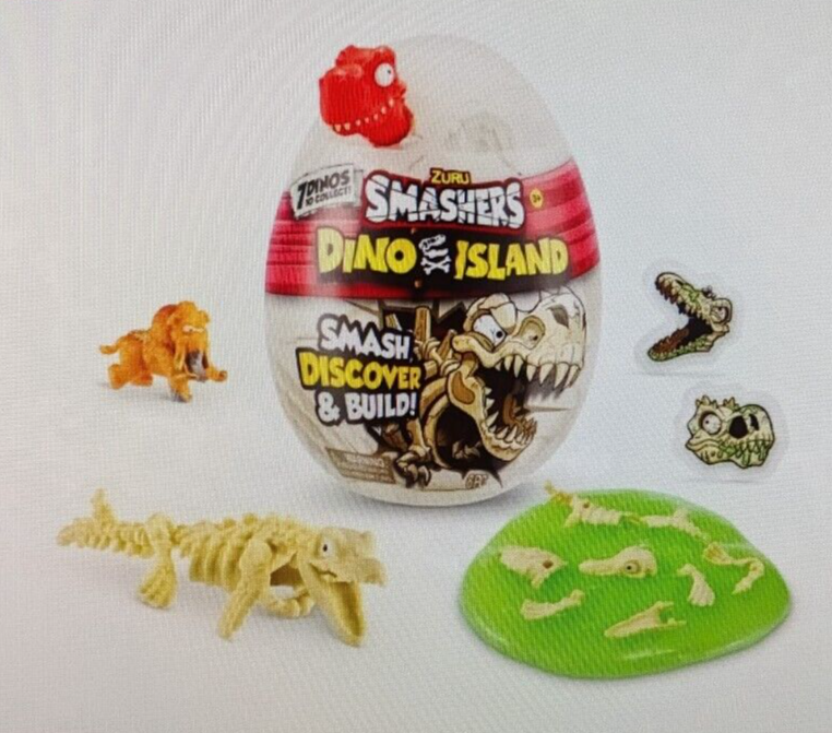 Zuru Smashers Dino Island Mystery Egg w/ Surprise Items-- Red Dino Egg