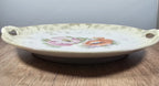 Germany Porcelain 2 Handle Cake Serving Plate Hand Painted Flowers