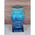 Vintage Drip Glaze Vase Blue Ceramic Sculptural Art Pottery