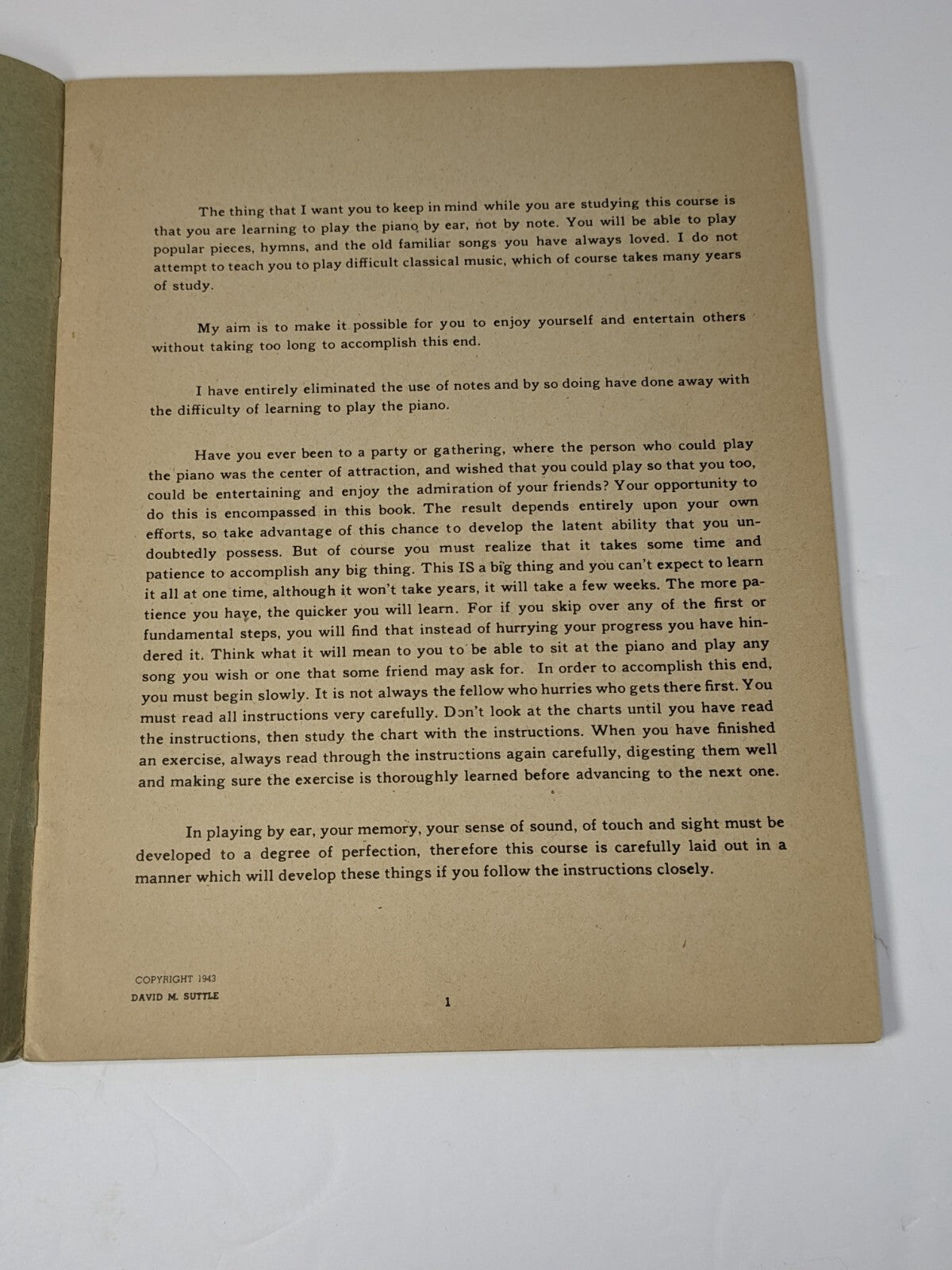 Vintage 1943 “Music Is Fun for Everyone” Piano Book by David M. Suttle