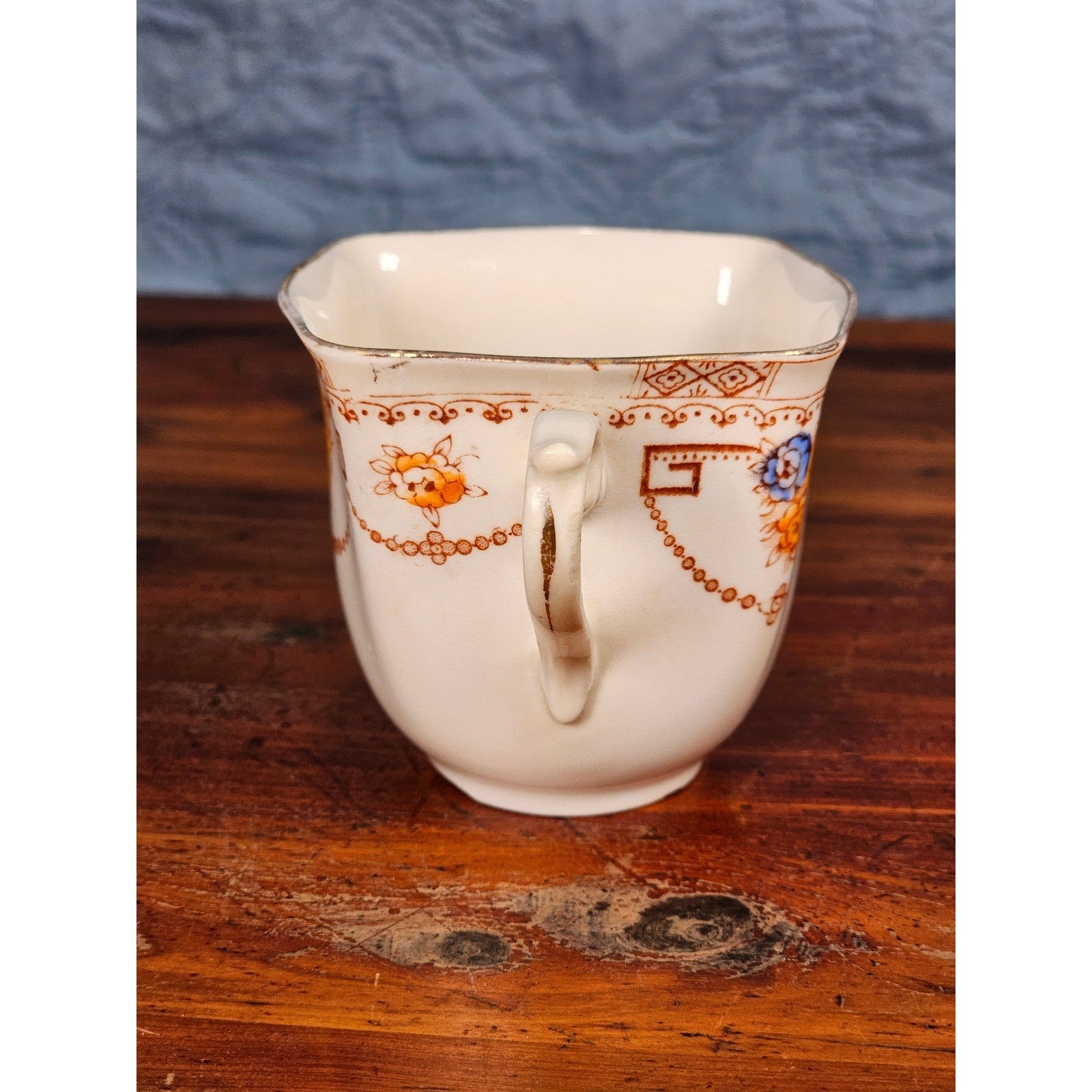Vintage English Porcelain Teacup Floral Gold Trim Made in England
