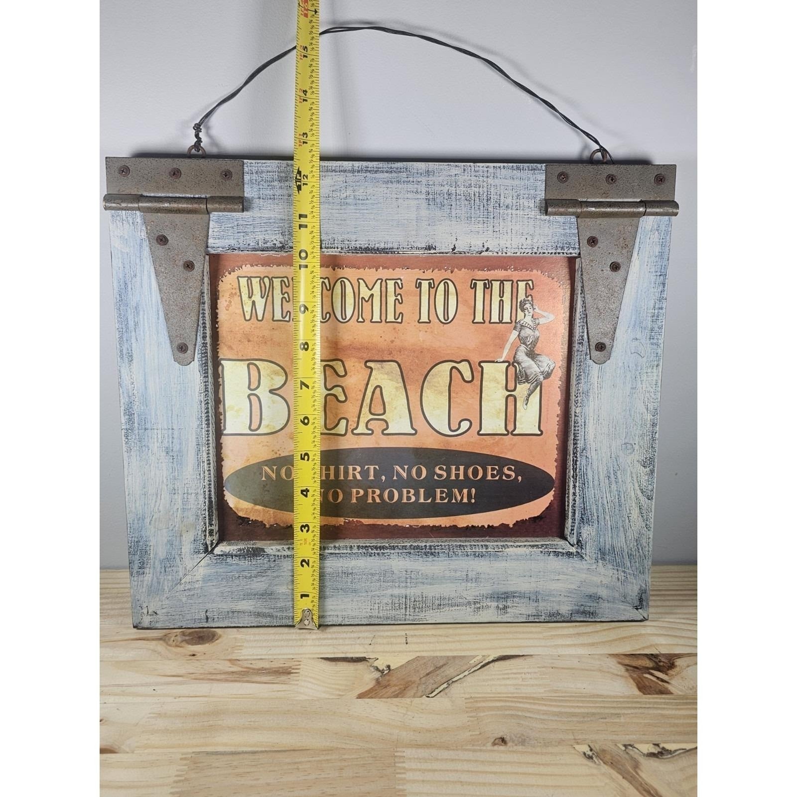 Welcome to the Beach Sign Wooden Wall Decor Coastal 14.5