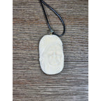 Vintage Buffalo Bone Carved Pendant Necklace Native American Style 2x1