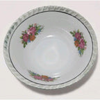 Vintage Yamatsu Japan Floral Porcelain Bowl Scalloped