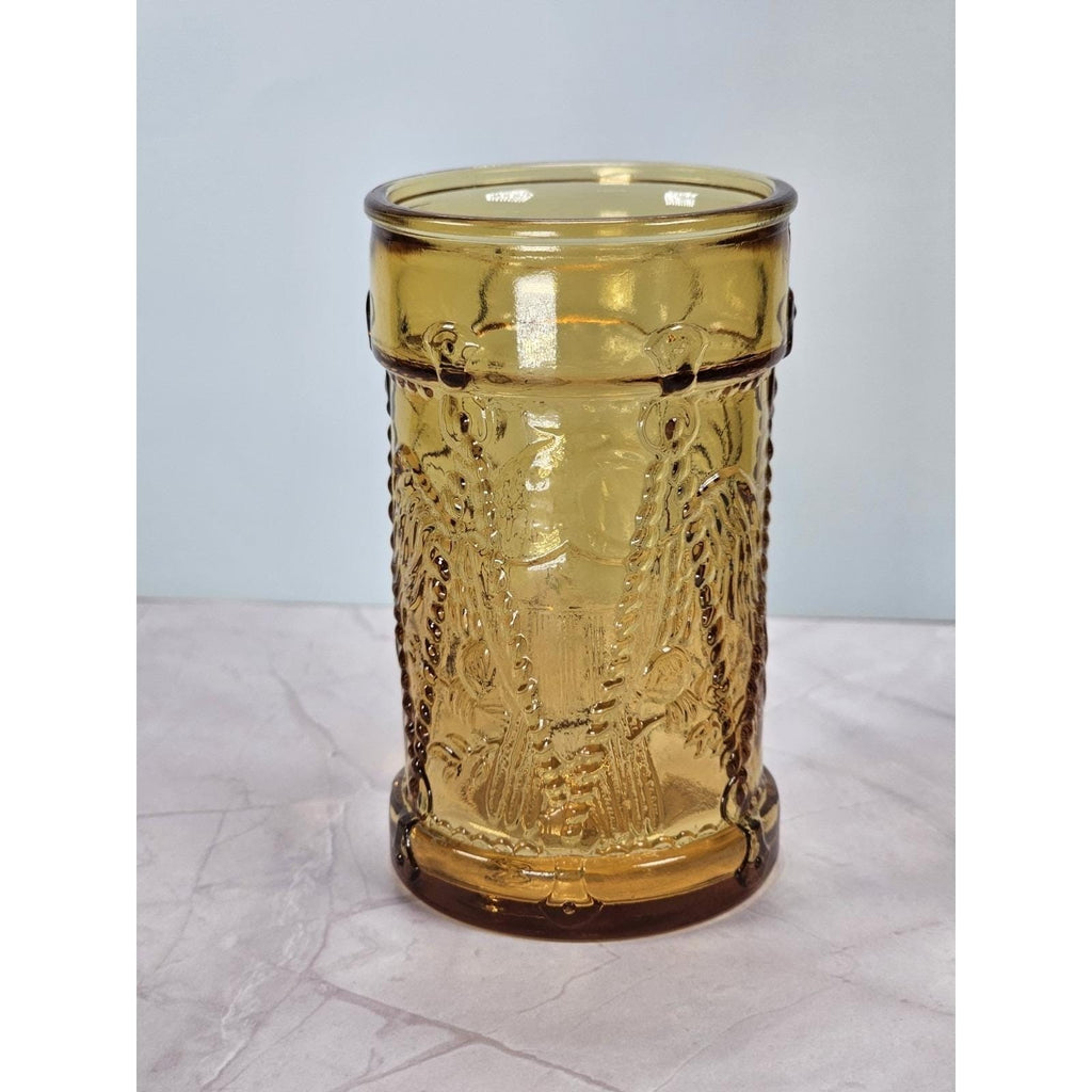 Vintage Wheaton Amber Eagle Juice Glass | 1970s New Jersey Glassware