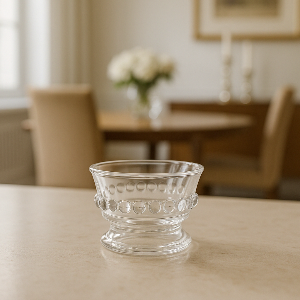 Vintage Clear Glass Sundae Dessert Dish 3.5″ Footed Ice Cream Bowl Rustic Decor