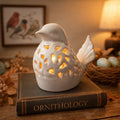 White Porcelain Bird Figurine – 4.5" x 5" Home Décor Accent