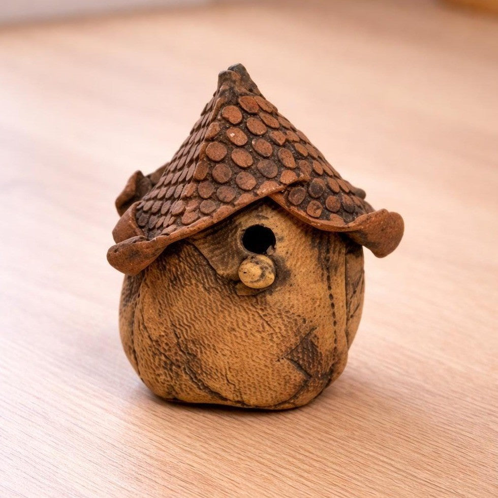 Handmade Terracotta Bird Figurine Folk Art Decor