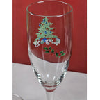 Vintage Nikko Happy Holidays Champagne Flutes Set of 2 Made in Japan