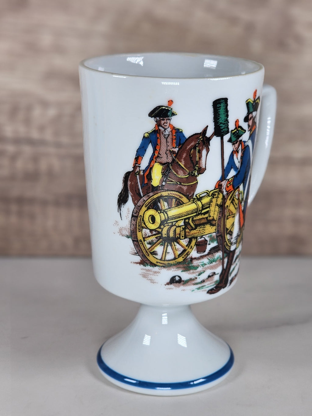 VTG Colonial Fred Roberts Co Footed Coffee Mug — American Revolutionary War