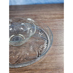 Vintage Pressed Glass Reversible Food Display Stand with Dip Bowl 11"