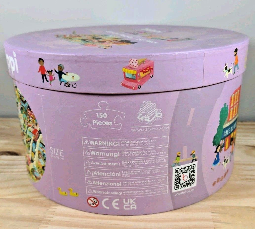 Boppi Kids 150-Piece City Life Round Jigsaw Puzzle — Complete, Used