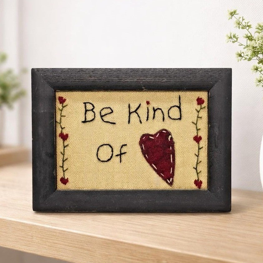 Vintage Cross Stitch Family Warms the Heart Framed Wall Art