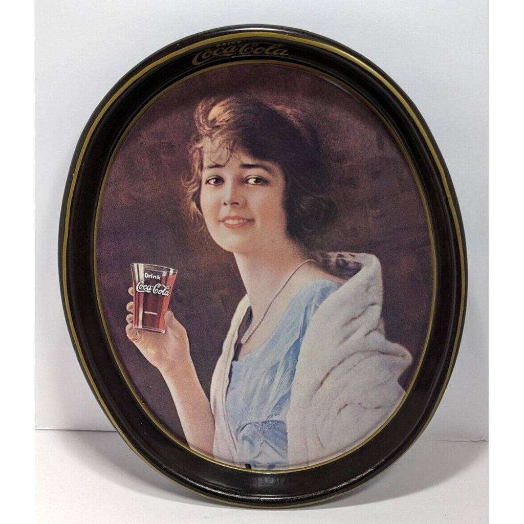 Vintage Coca Cola Metal Tray 1970s Oval Coke Serving Tray