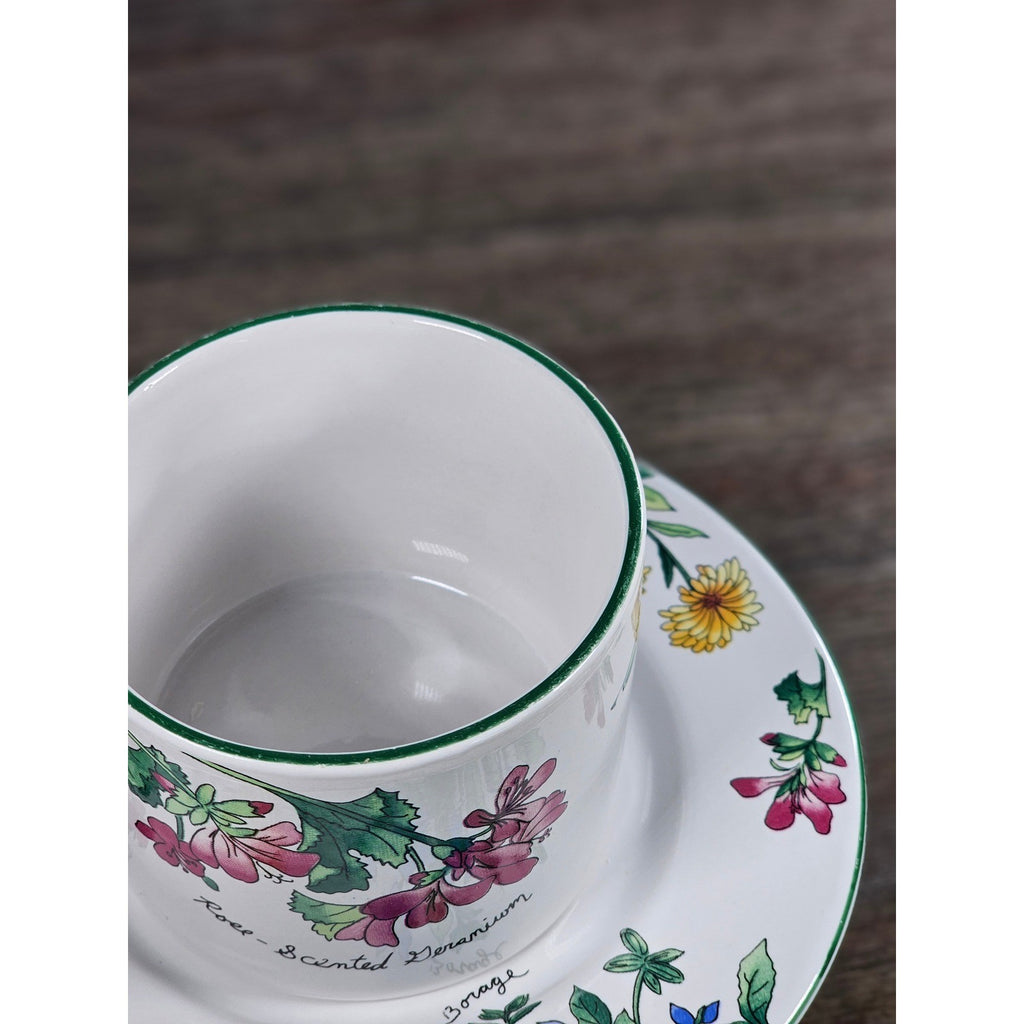 Vintage Majesticware Geranium Cup & Saucer Set by Sakura Floral Stoneware