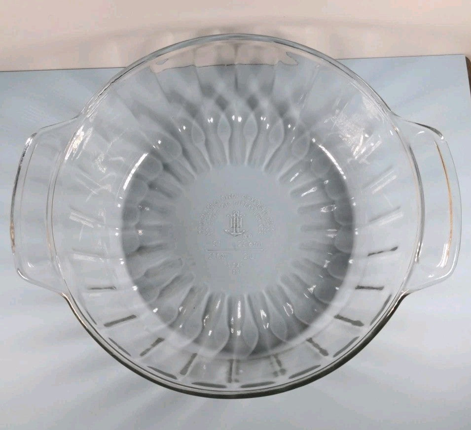 Anchor Hocking 9″ Clear Glass Casserole Dish – Heavy USA Bakeware, Used Conditio