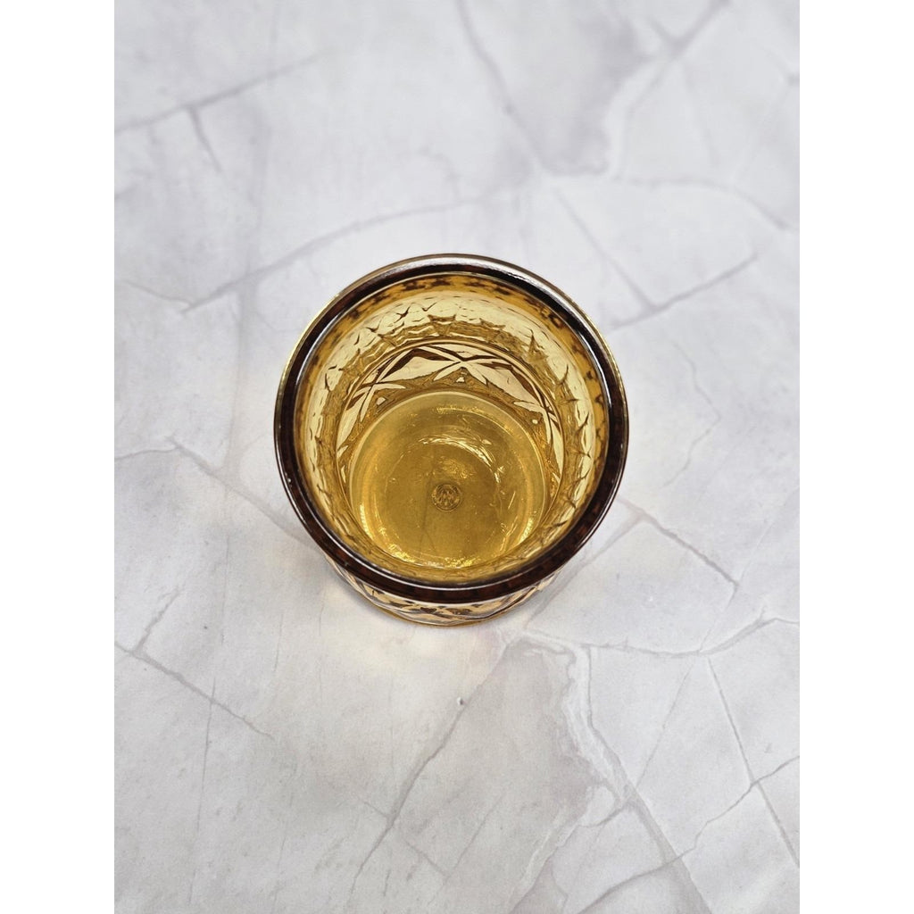 Vintage Wheaton Amber Pineapple Glass | Textured Mid Century Drinkware