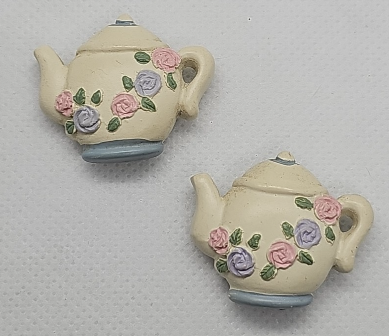 Magnet Paula's Cherished Sentiment Mini Plate and 2 Miniature Magnet Teapots