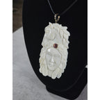 Vintage Hand Carved Natural Material Horse Female Portrait Pendant