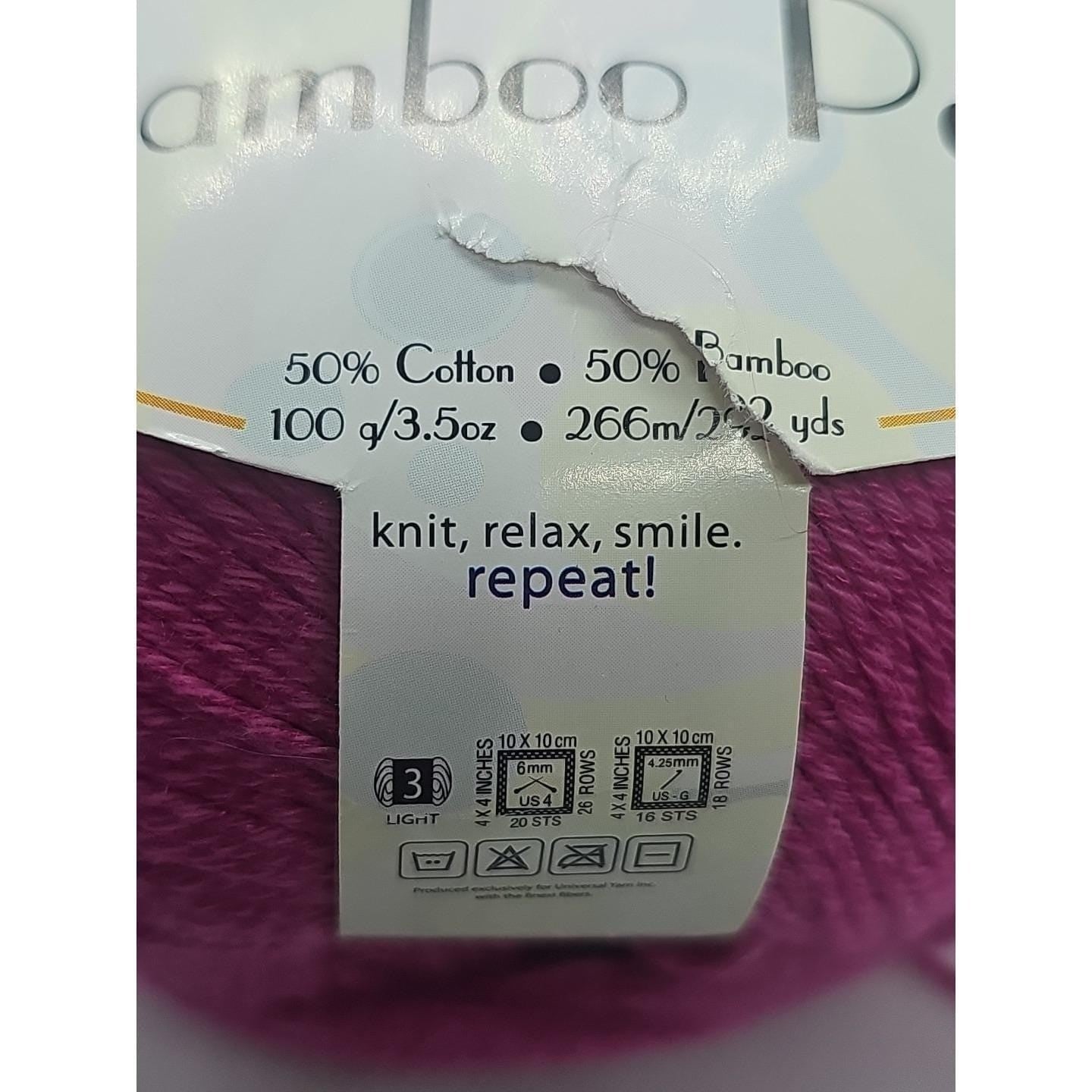 Universal Bamboo Pop Yarn Pink Cotton Blend 100g Skein