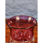 Vintage Amethyst Overlay Hobnail Wine Glass Purple Crystal Goblet